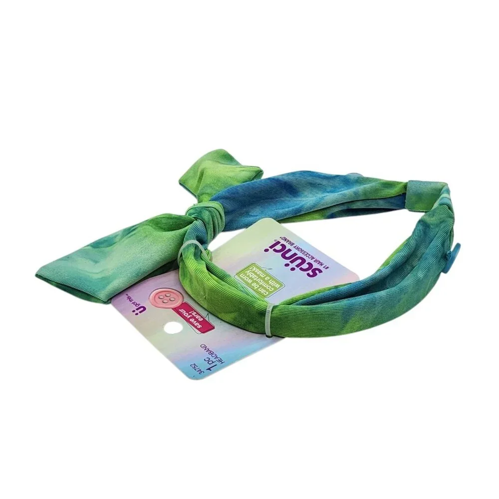 Scunci U Got This Headband with Buttons for Mask 3 Pcs Multicolor Tie‎ Dye Set